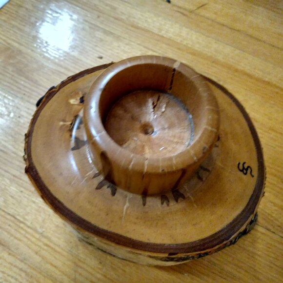 Hand Turned Birch Wood Candle Holder ...No Hurricane /Chimney - Picture 5 of 10
